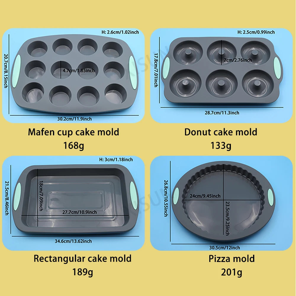 Heat resistant silicone loaf bread muffin donut cake baking tray