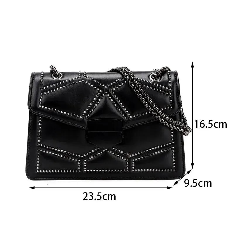 Vintage Rivet Chain Small Shoulder Bags