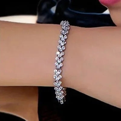 3 Color Women Fashion Zircon Heart Bracelet