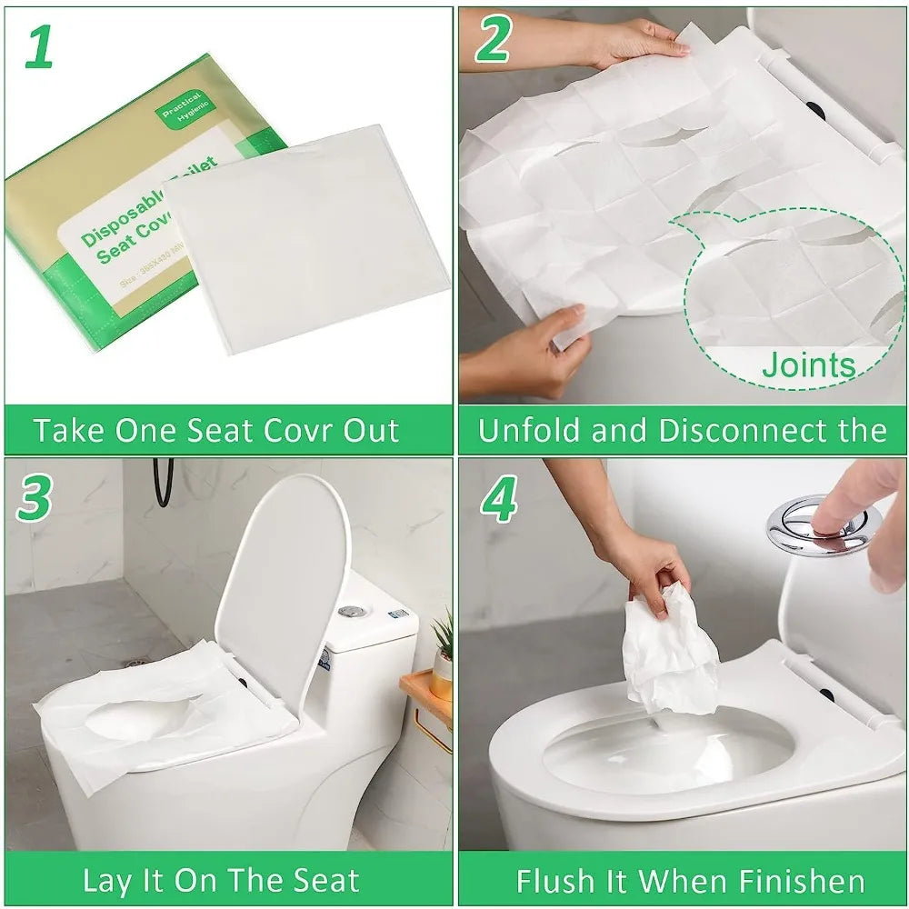 50/30/10PCS Disposable Toilet Seat Cover Portable Travel Camping