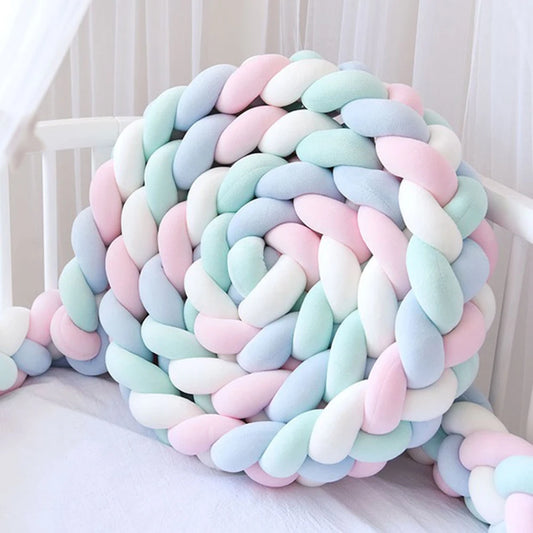 3M Baby Bed Bumper 4 Strands Knotted Braided Bumper  Knot Pillow