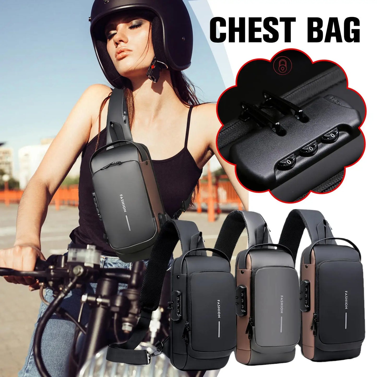 Men Anti Theft Chest Bag