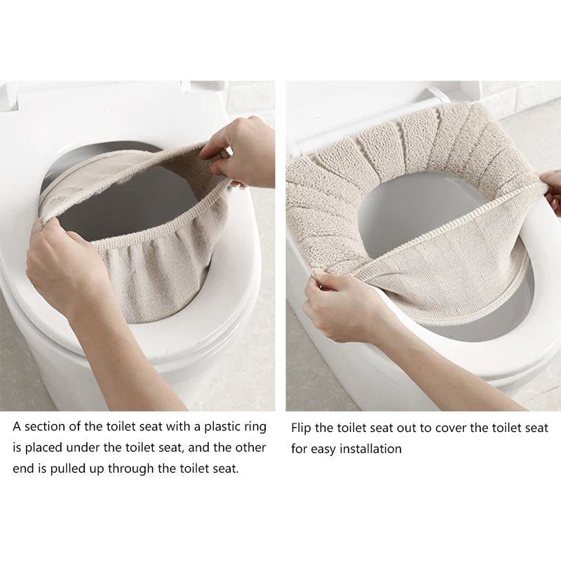 Toilet Seat Cushion Winter Velvet Warm Seat Cover