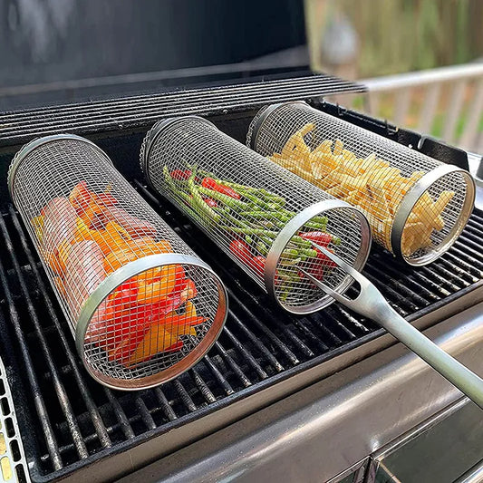 Stainless Steel Rolling Grilling Basket