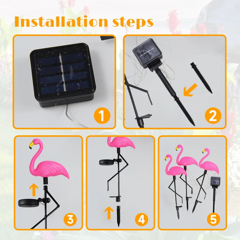 Solar Flamingo Light LED Outdoor Courtyard Lamp