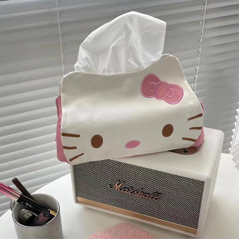 Sanrio Hello Kiity Tissue Box Cartoon Kt Cat Paper Napkin Case