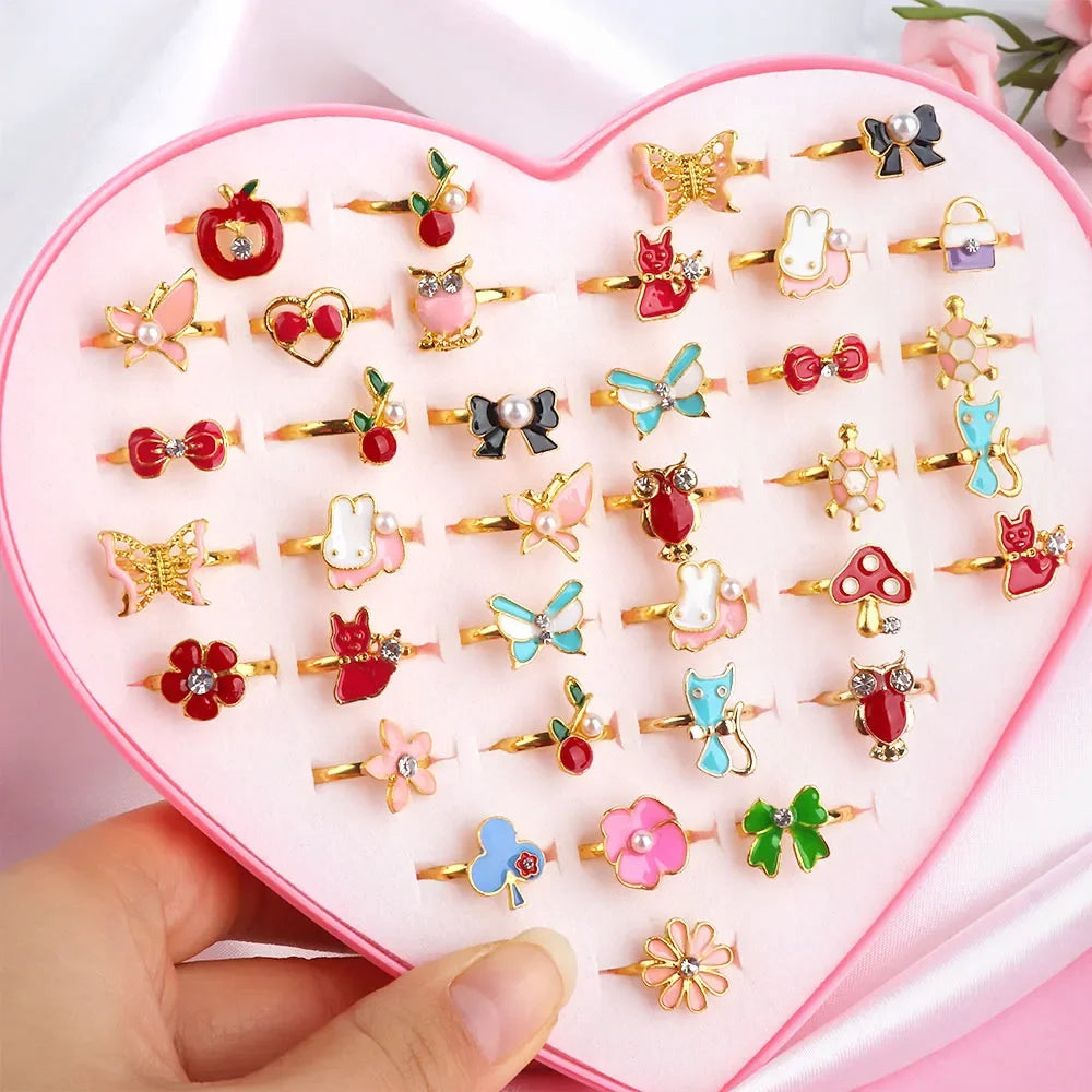 10/20/36 pcs Cute Adjustable Rings