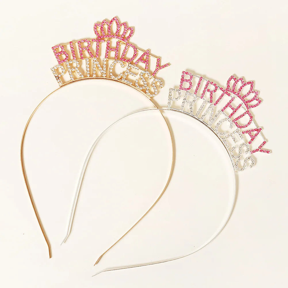 Shiny Rhinestone English Letters Happy Birthday Headband