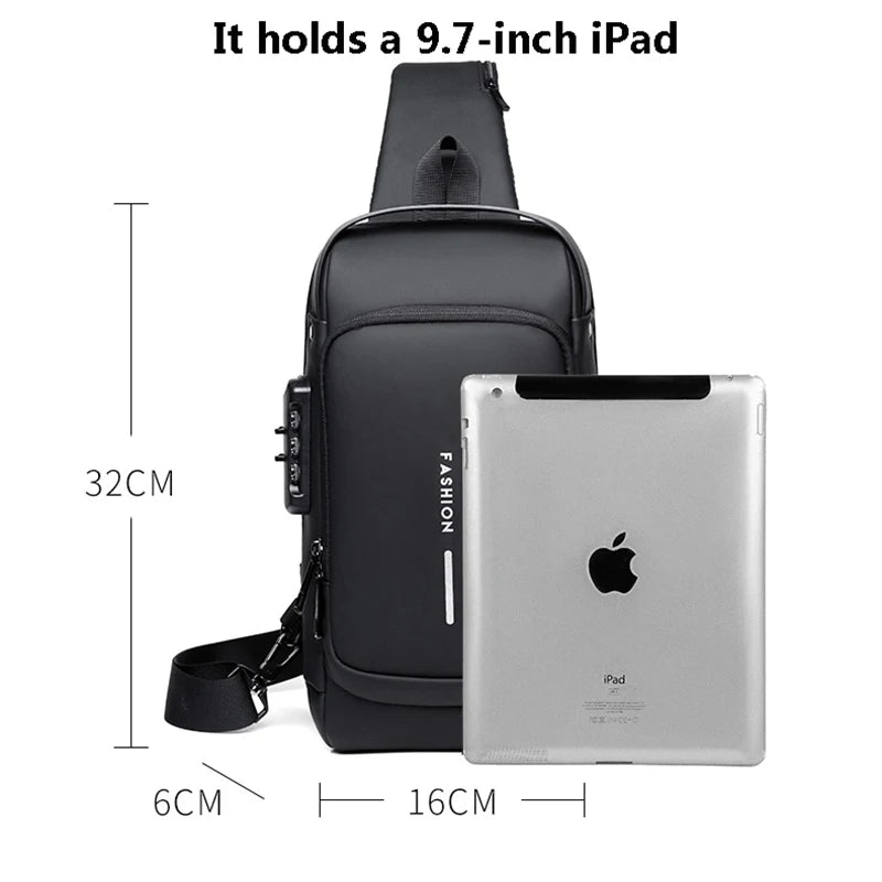 Men's Multifunction Anti-theft USB Shoulder Bag