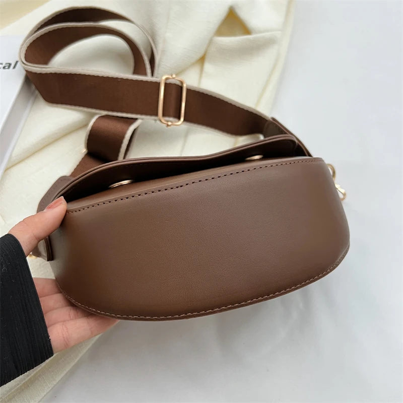 Small Leather Saddle Bag for Women