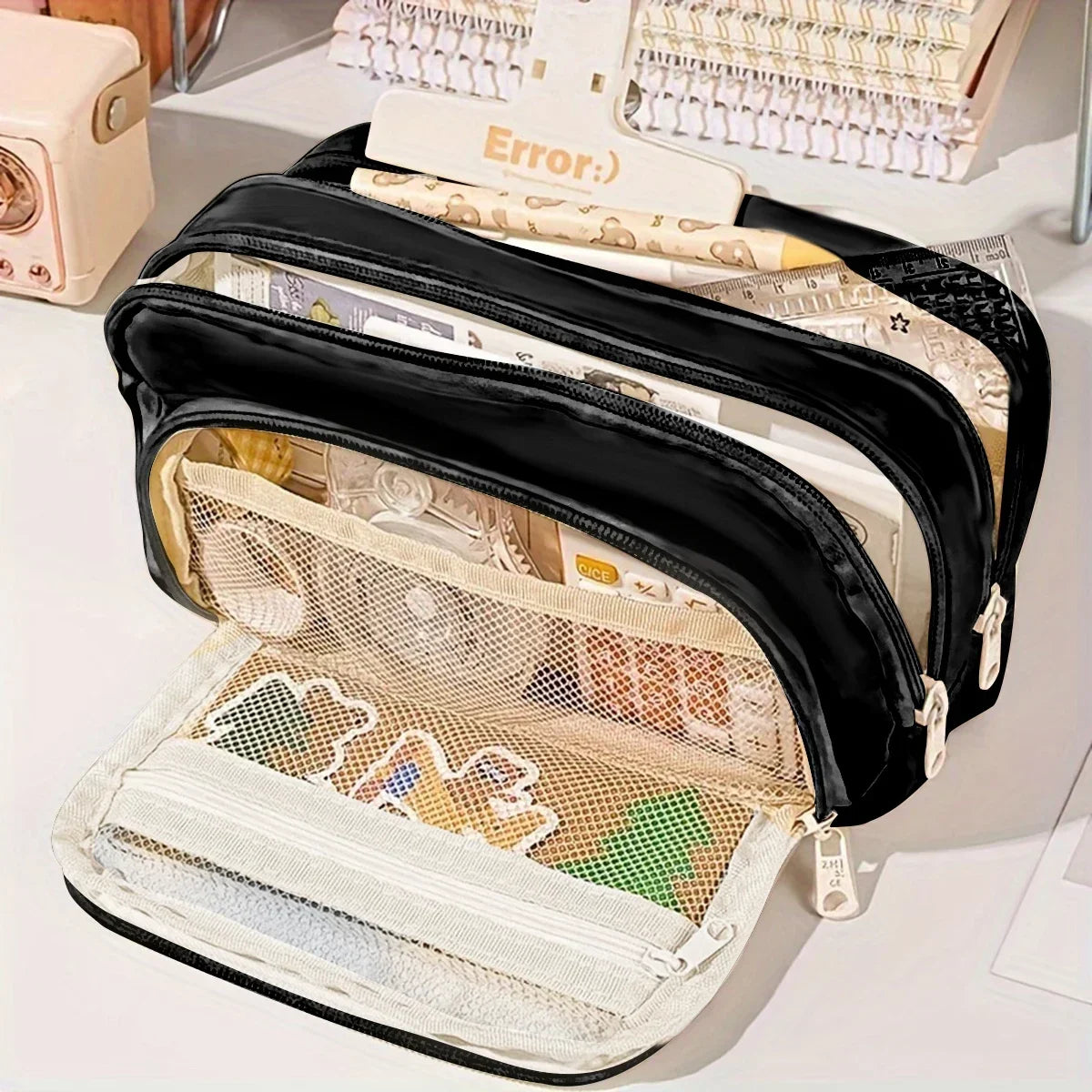 Cute Multi Layer Pencil Case Pouch,