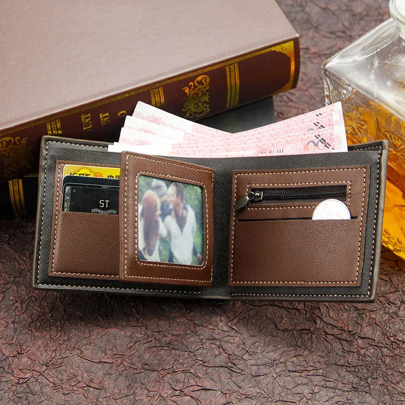 Short Men Wallets Slim Classic Coin Pocket Photo Holder