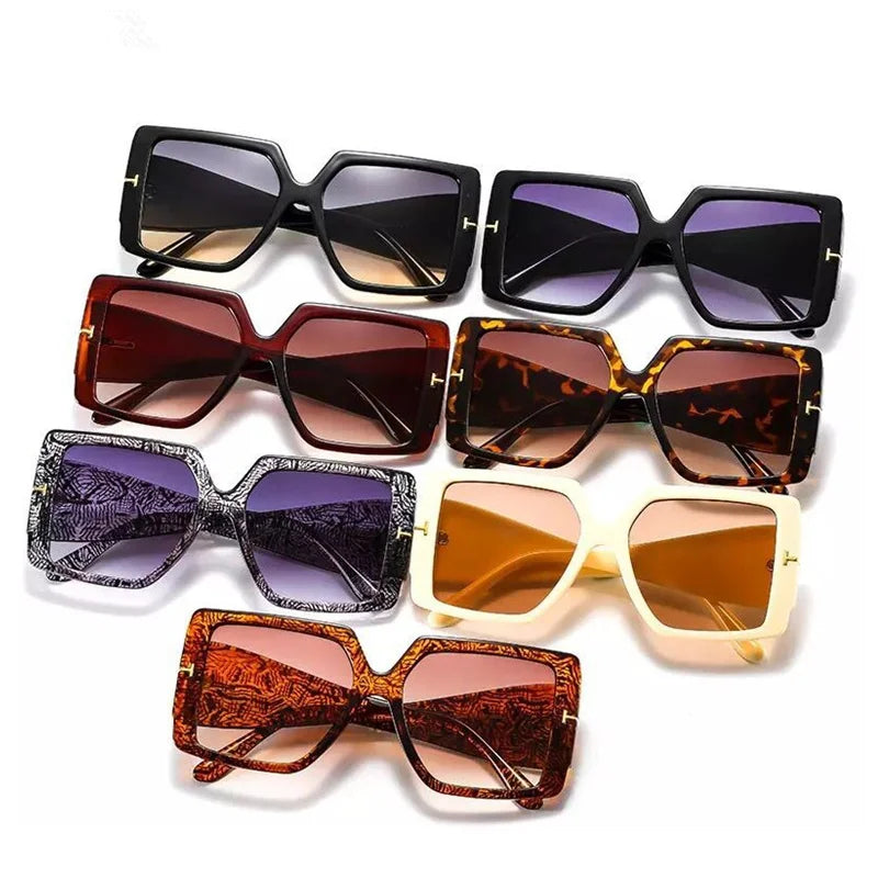 Oversized Square Gradient Sun Glasses