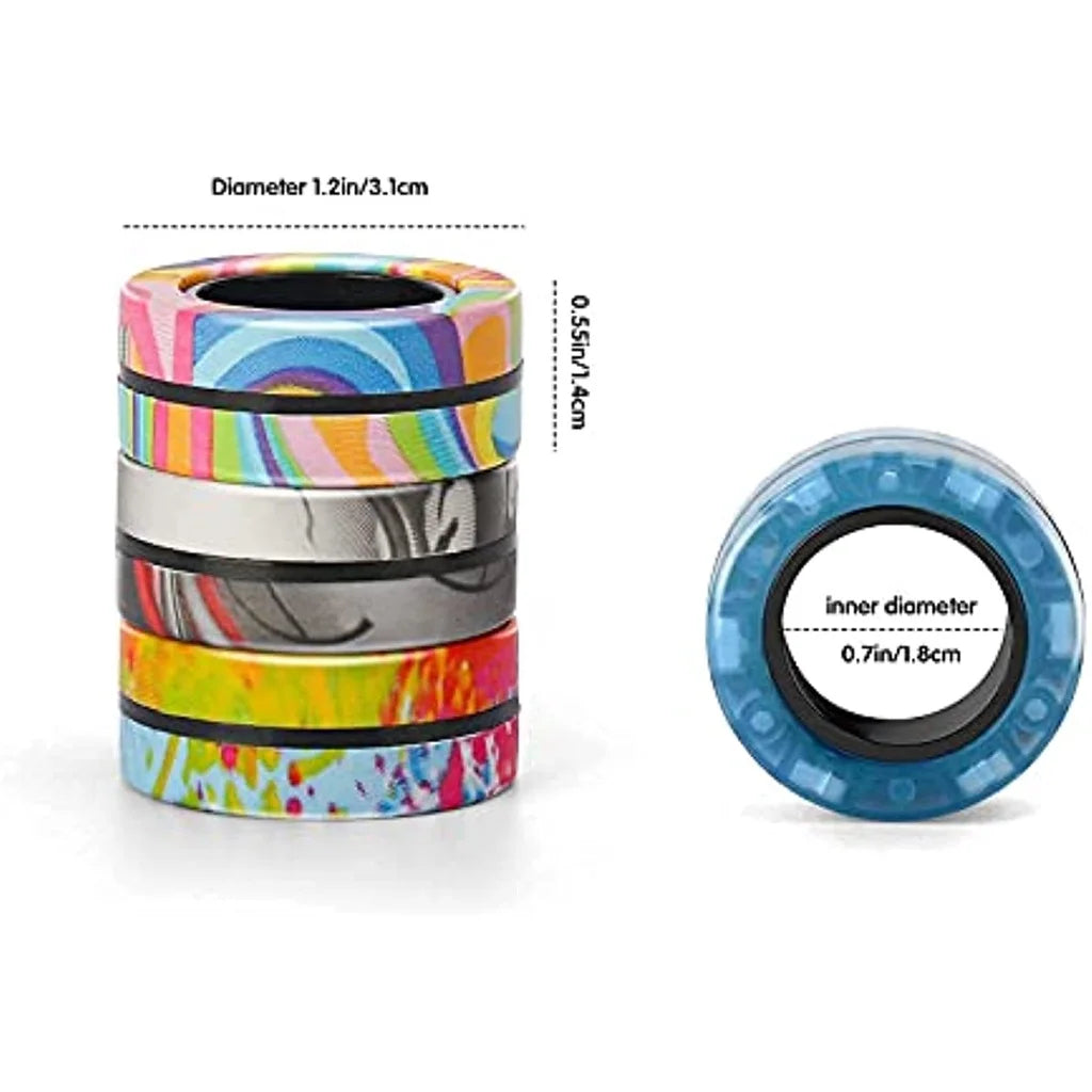 Magnetic Rings Fidget Toy Set Adult Fidget Magnets Spinner Rings