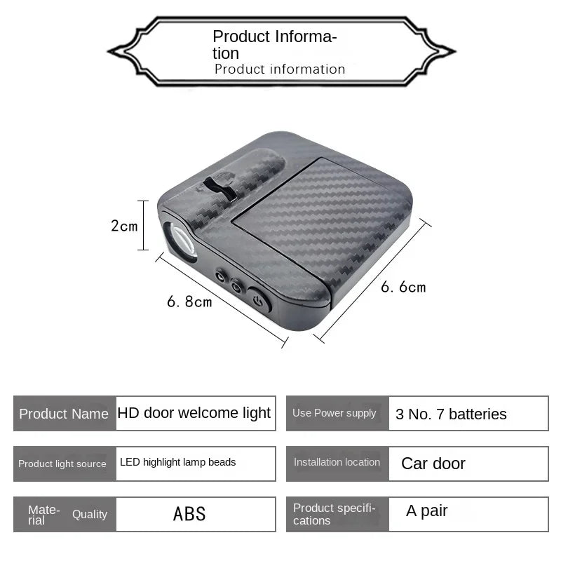 2pcs Car Logo Wireless Courtesy Car Door Projector