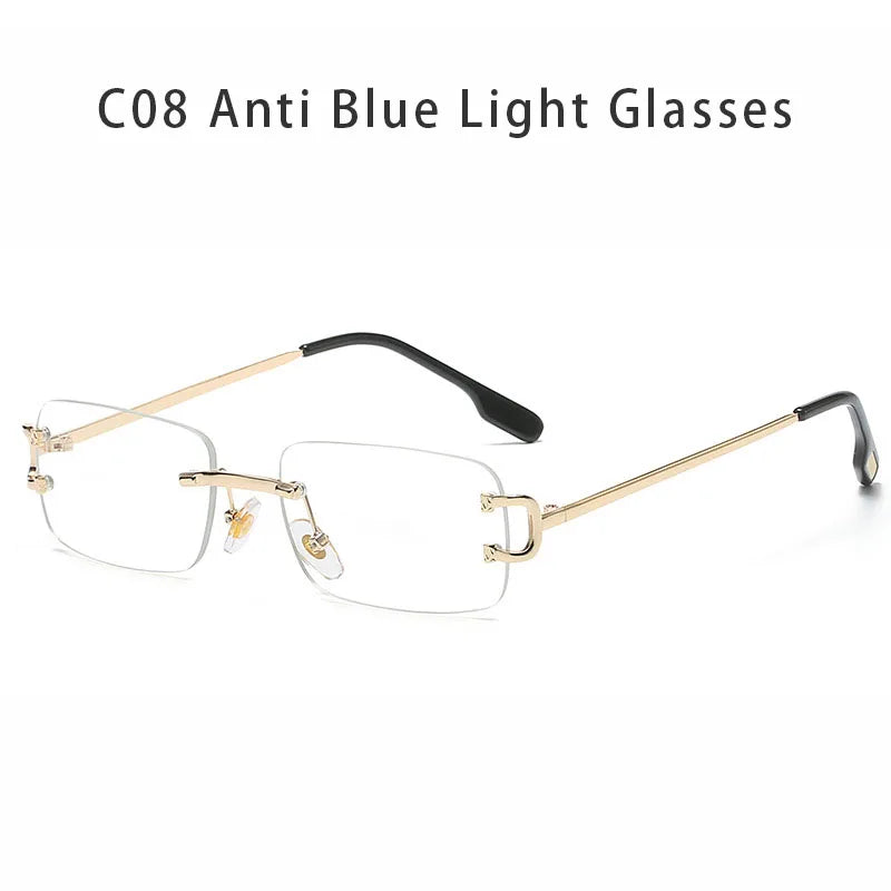 Gold Frame Rimless Sunglasses