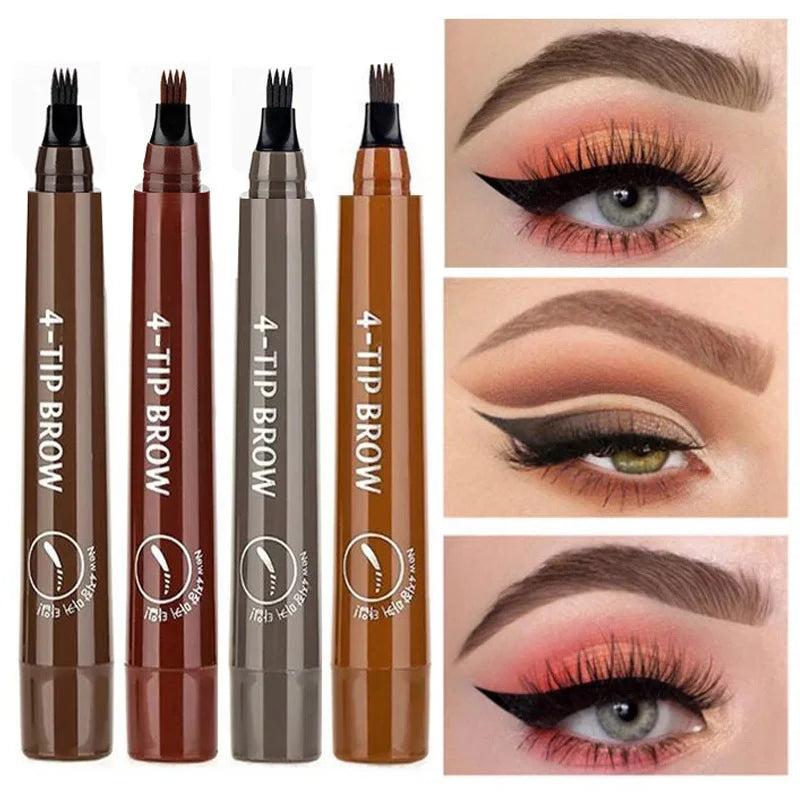 5 Colors Waterproof 4 Fork Tip Eyebrow Tattoo Pencil Long Lasting