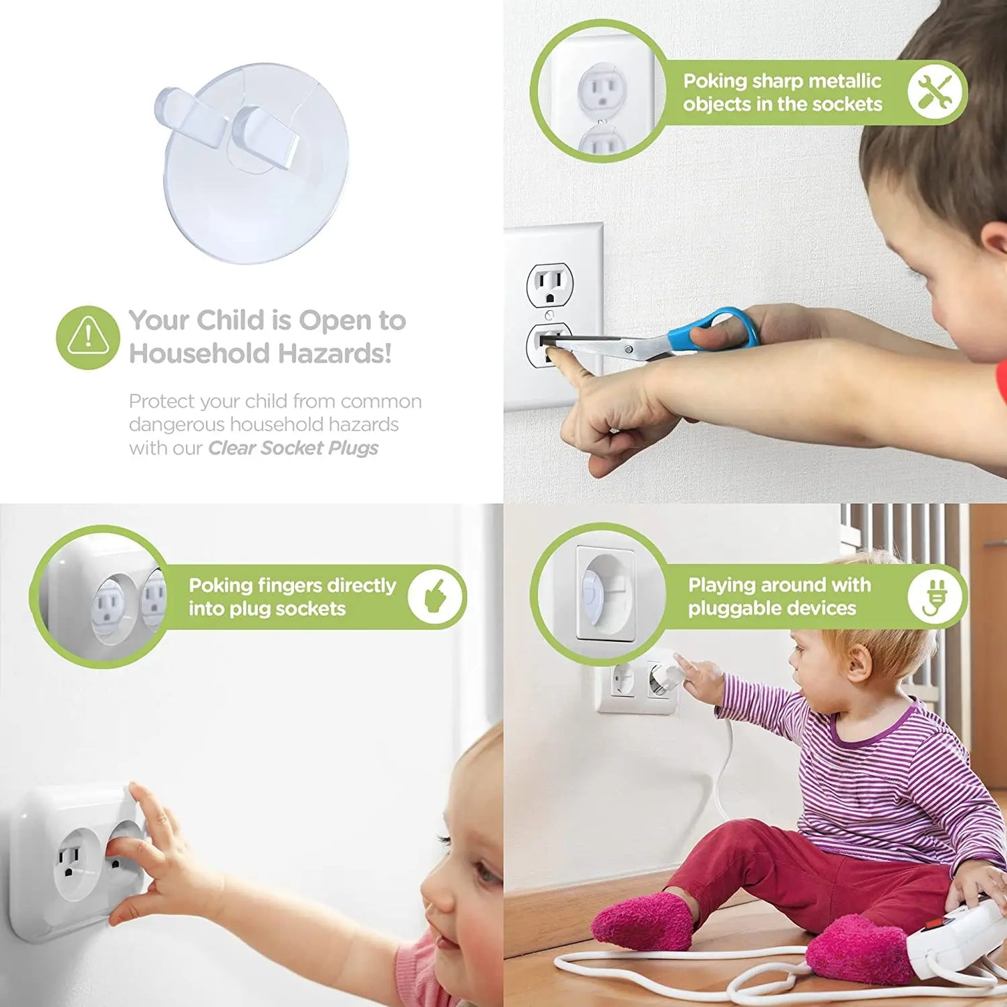 20pcs Outlet Covers, American Standard Baby Proofing Safety Child Secure Electric Plug Protectors