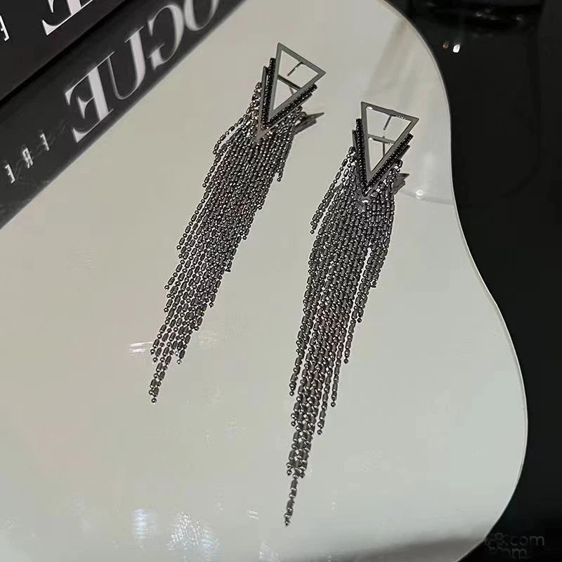 Trendy Black Color Earrings