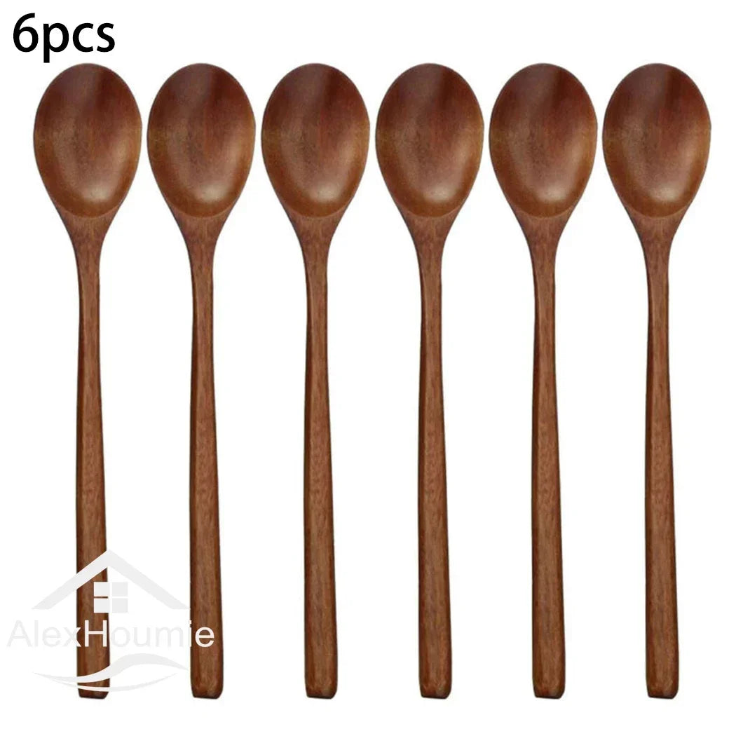 6 Piece Wooden Spoon Bamboo Kitchen