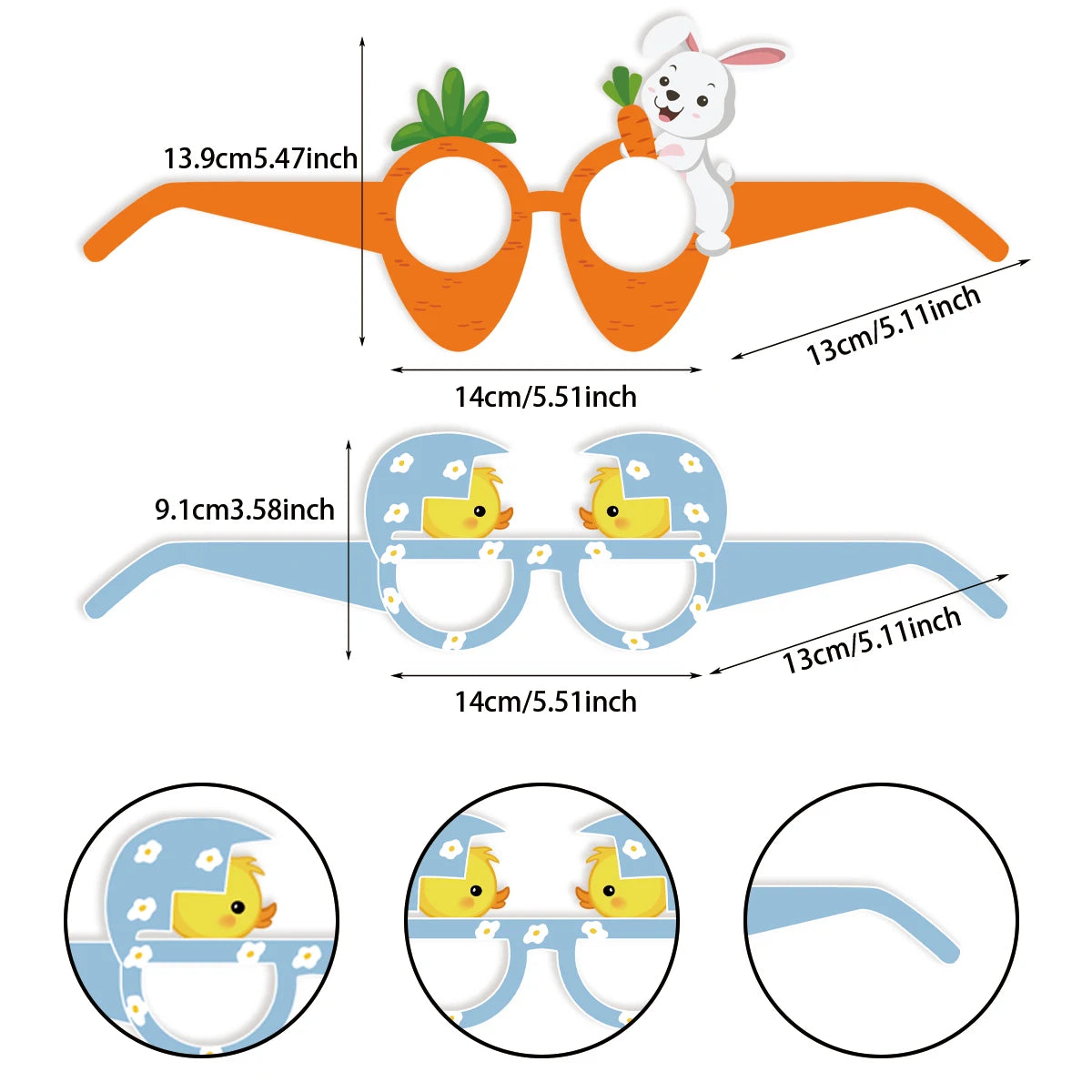 12pcs Easter Party Fun Glasses Frame