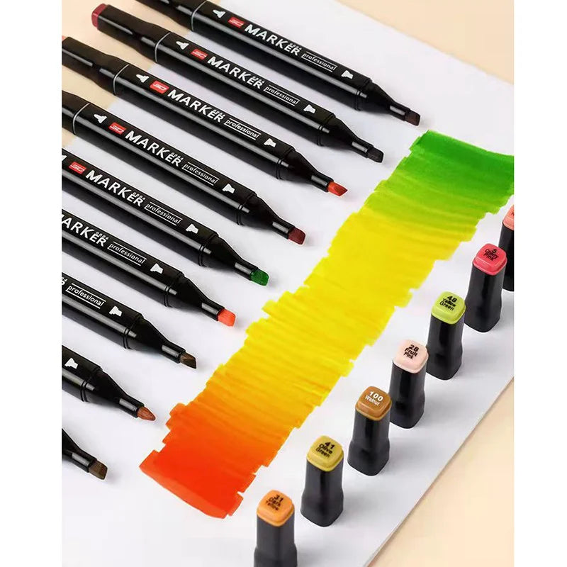 24-80 Colors Oily Art Marker Set