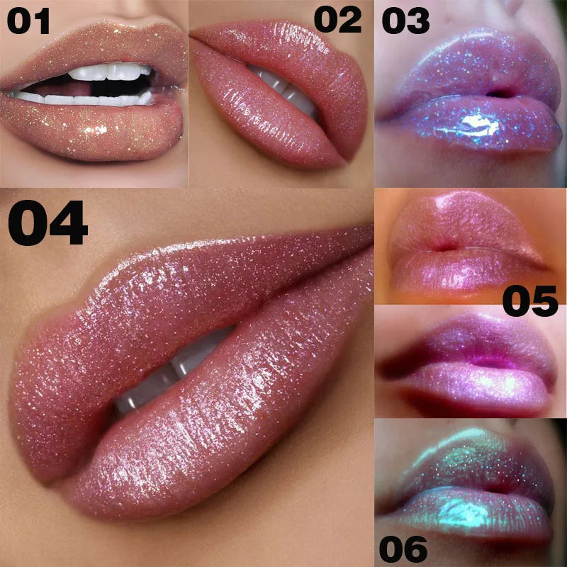 Laser Color Lip Gloss Pearlescent Glitter Moisturizing Waterproof