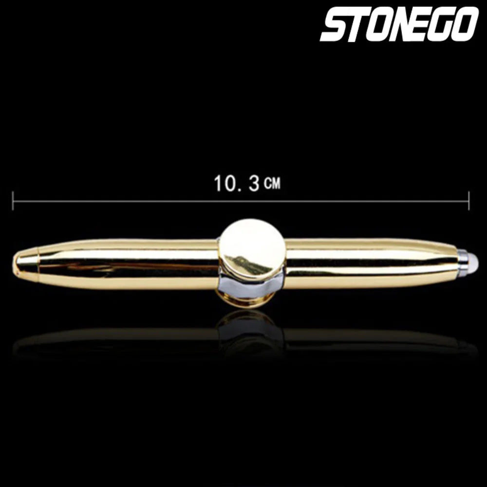 Relieve Stress Spinner Pen Gyroscope Decompression Light Ball Pen Shape Finger Gyro Writing Pen