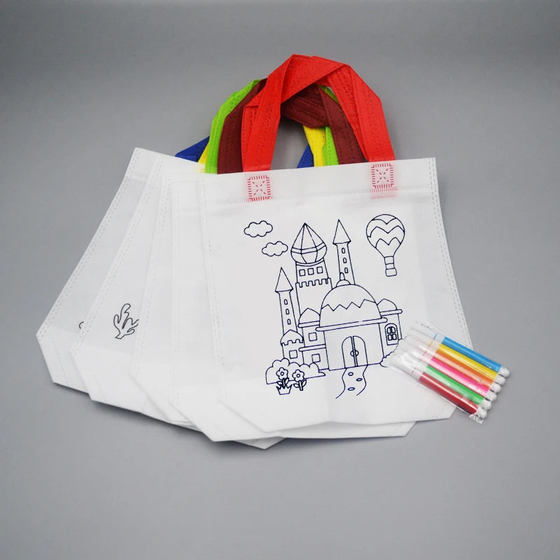 20pcs DIY Graffiti Bag with Coloring Markers Handmade