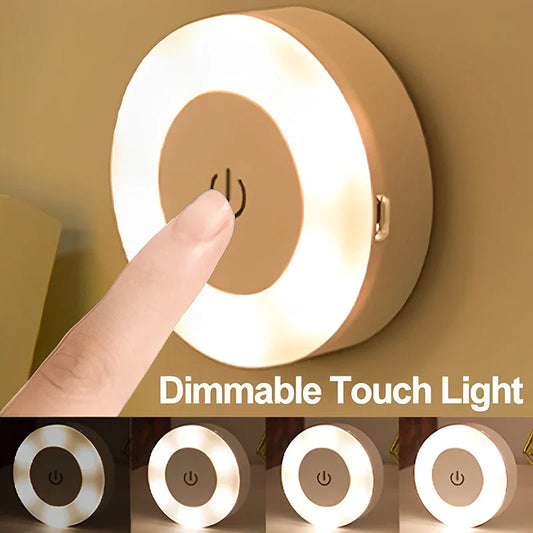 Mini LED Touch Sensor Night Lights USB Rechargeable