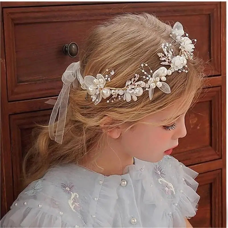 Spring Bohemian Girls Bridal Pearl Hair