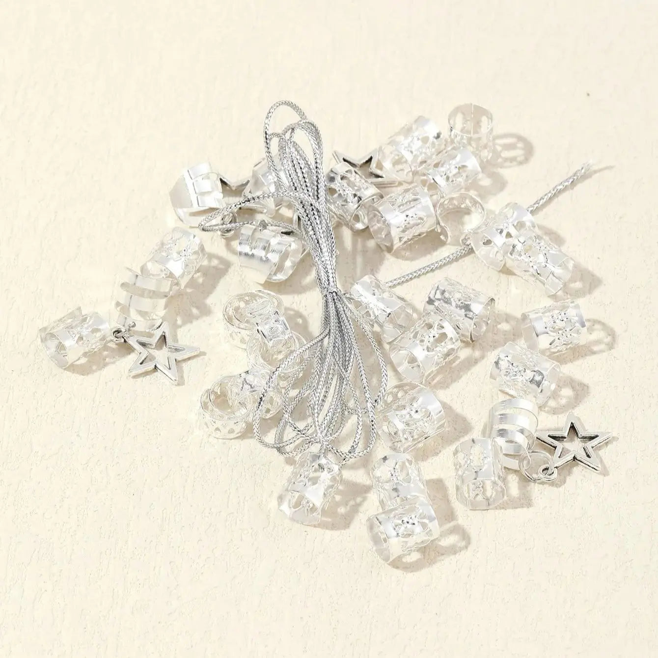 36pcs Star Decor Hair Ring Accessories ,