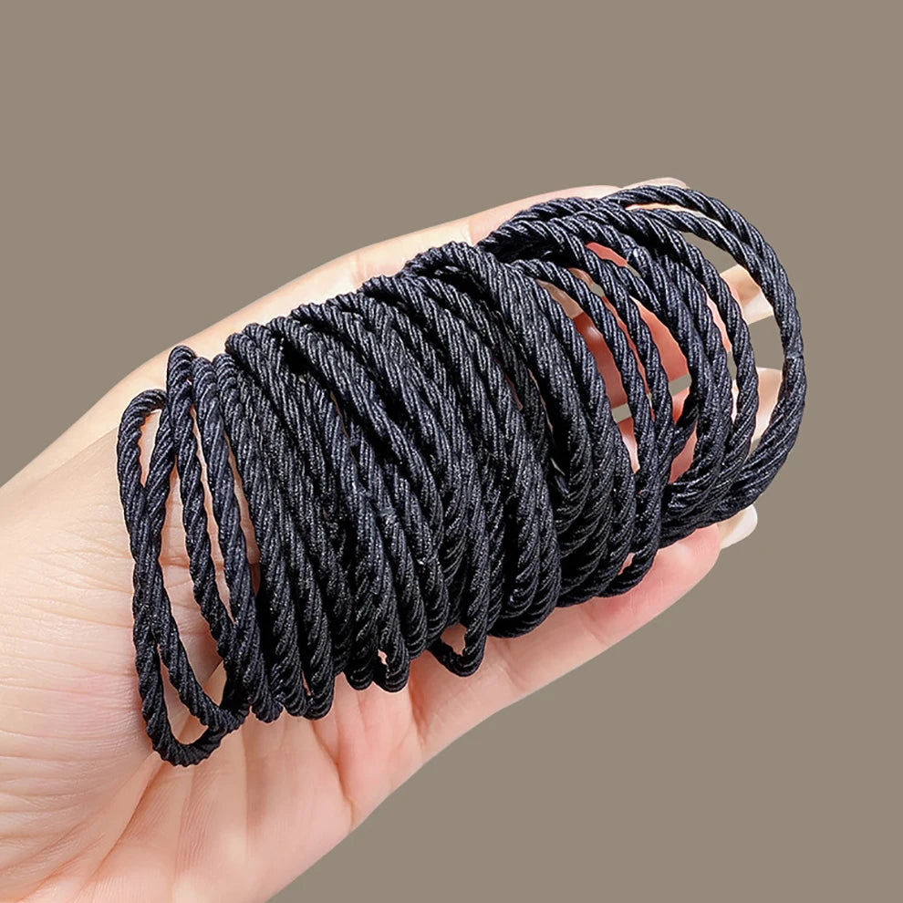 100pcs/lot Hair bands Solid Color Elastic Rubber Band