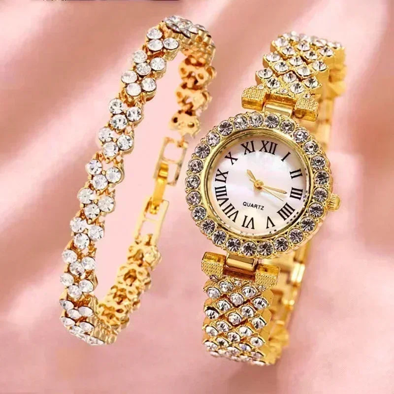 Luxury 5 Pcs Crystal  Watch set