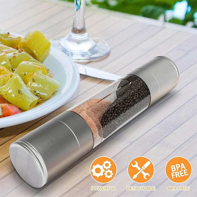 Salt and Pepper Grinder 2 in 1 Manual Stainless Steel