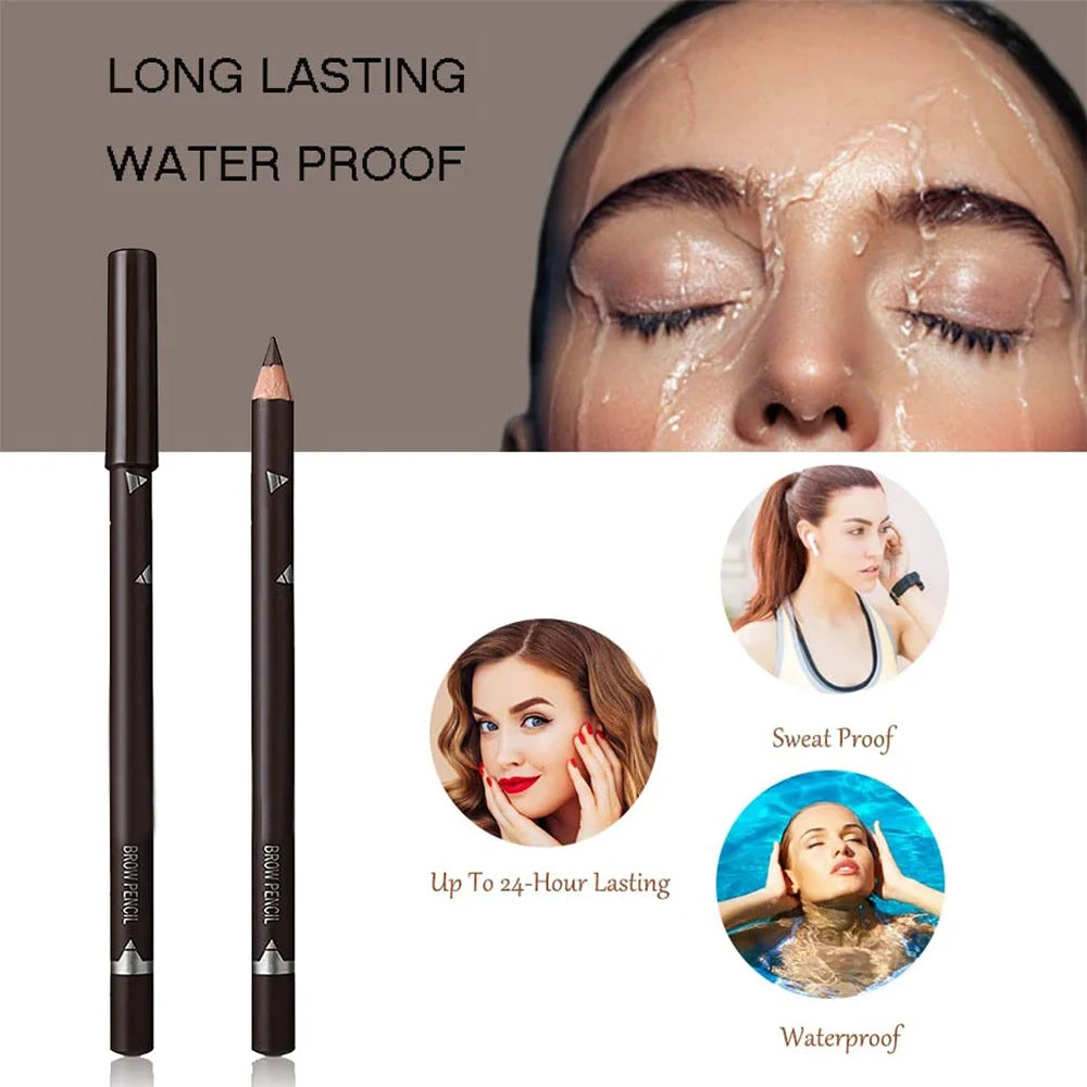 6/12Pcs Eye Brow Pencil Waterproof Professional Women Eye Makeup Pen