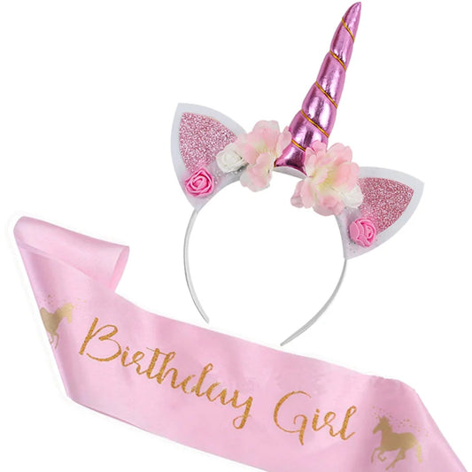 Birthday Girl  Unicorn horn Headband