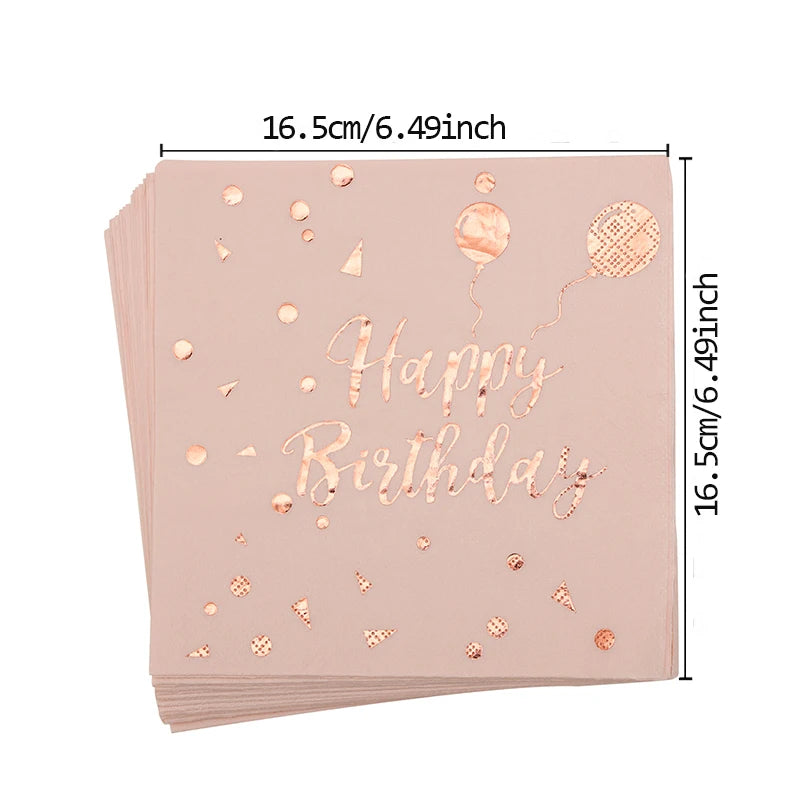 78pcs Rose Gold Party Disposable Tableware Set