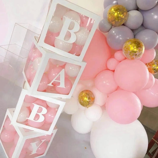 Baby Shower Decoration Balloon Box Boy Girl One Year