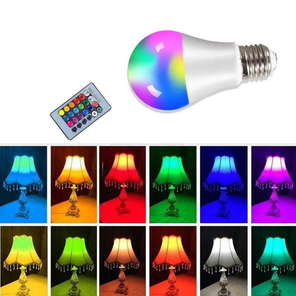 Led Lamp Colorful Changing Bulb  Decor Home