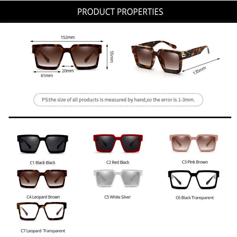 New  Square Oversized Sunglasses