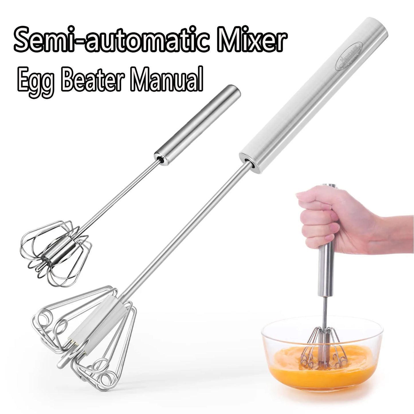 Semi Automatic Mixer Whisk Egg Beater Stainless Steel