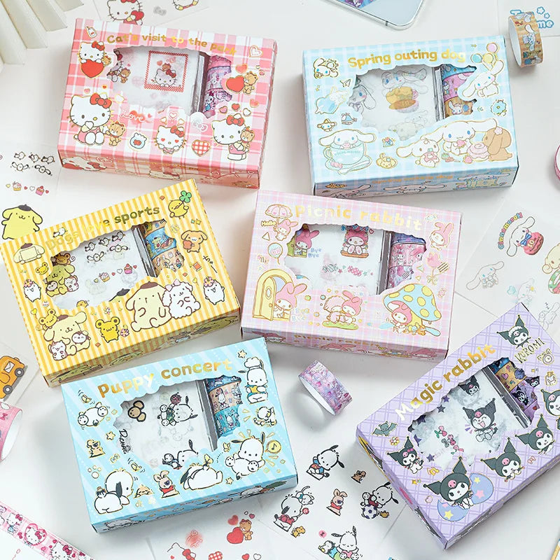 cute Sanrio Sticker Roll Gift Box Hello Kitty