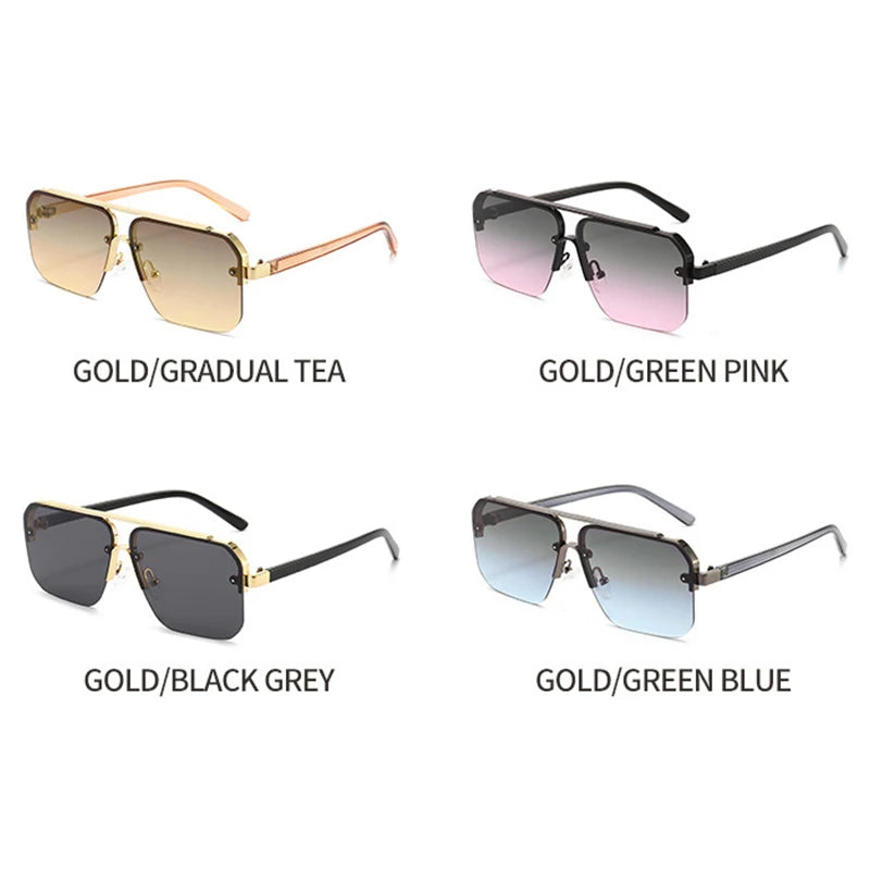 Metal Big Frame Sun Glasses Brand Design